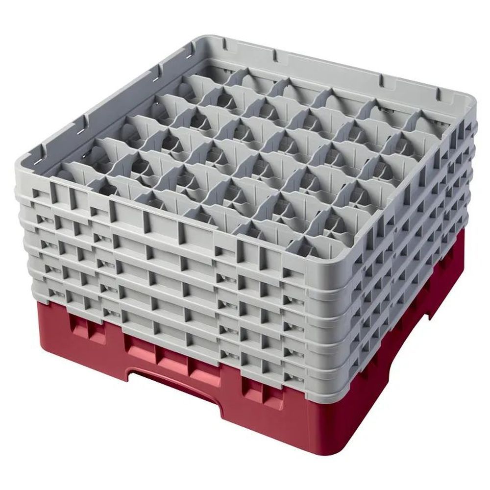 Cambro Camrack Cranberry Plastic Full Size 36 Compartment Glass Rack For 2 7/8 X 11 Inch Glass, 19 3?4 X 19 3?4 X 12 1?8 Inch -- 2 Per Case
