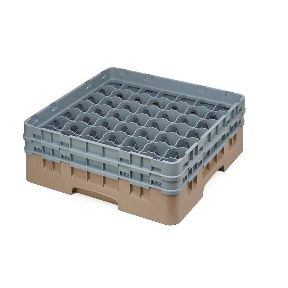 Cambro Camrack Beige Plastic Full Size 49 Compartment Glass Rack For 2 7?16 X 5 1/4 Inch Glass, 19 3?4 X 19 3?4 X 7 1/4 Inch -- 4 Per Case