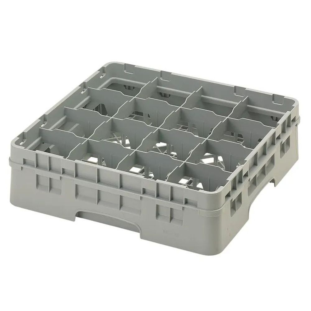 Cambro Camrack Soft Gray Plastic Full Size 16 Compartment Glass Rack For 4.375 X 4 1/2 Inch Glass, 19 3?4 X 19 3?4 X 5 5?8 Inch -- 5 Per Case