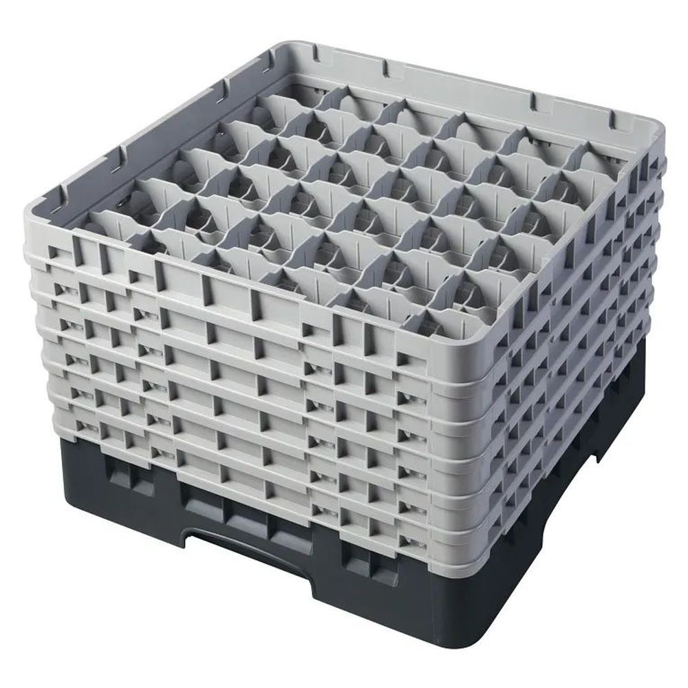Cambro Camrack Black Plastic Full Size 36 Compartment Glass Rack For 2 7/8 X 11 3/4 Inch Glass, 19 3?4 X 19 3?4 X 13 3/4 Inch -- 2 Per Case