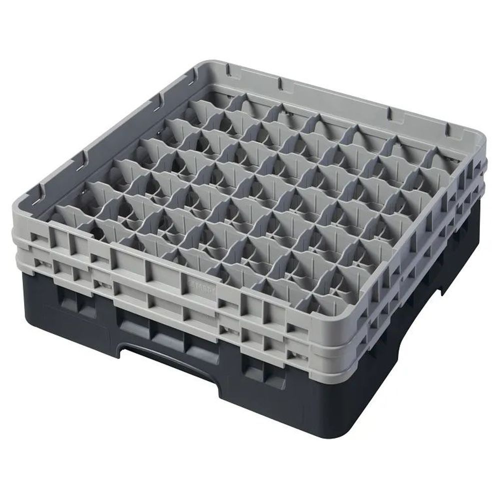 Cambro Camrack Black Plastic Full Size 49 Compartment Glass Rack For 2 7?16 X 5 1/4 Inch Glass, 19 3?4 X 19 3?4 X 7 1/4 Inch -- 4 Per Case