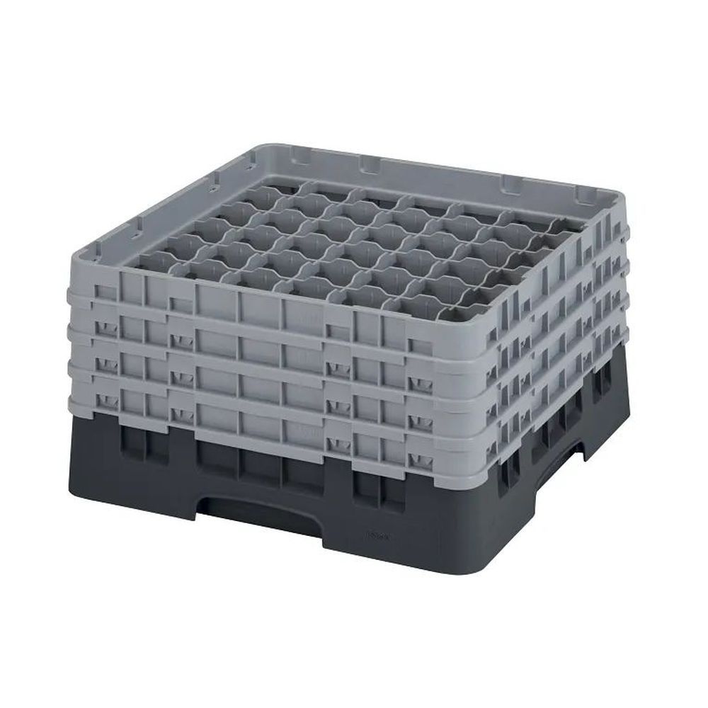 Cambro Camrack Black Plastic Full Size 49 Compartment Glass Rack For 2 7?16 X 8 1/2 Inch Glass, 19 3?4 X 19 3?4 X 10.5 Inch -- 2 Per Case