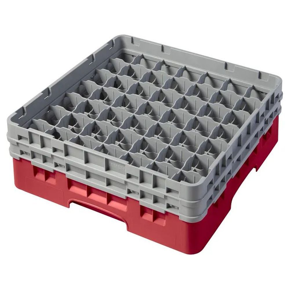 Cambro Camrack Rose Red Plastic Full Size 49 Compartment Glass Rack For 2 7?16 X 5 1/4 Inch Glass, 19 3?4 X 19 3?4 X 7 1/4 Inch -- 4 Per Case