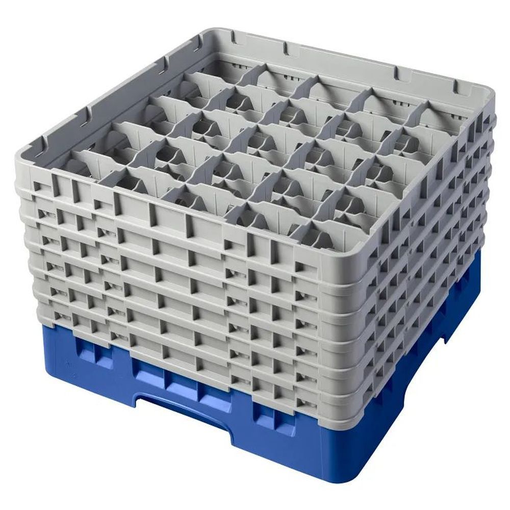 Cambro Camrack Blue Plastic Full Size 25 Compartment Glass Rack For 3 7/16 X 11 3/4 Inch Glass, 19 3/4 X 19 3/4 X 13 3/4 Inch -- 2 Per Case