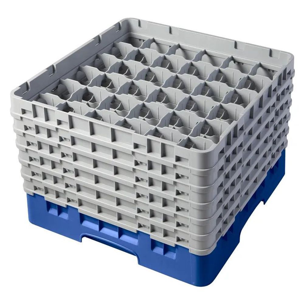 Cambro Camrack Blue Plastic Full Size 36 Compartment Glass Rack For 2 7/8 X 11 3/4 Inch Glass, 19 3?4 X 19 3?4 X 13 3/4 Inch -- 2 Per Case