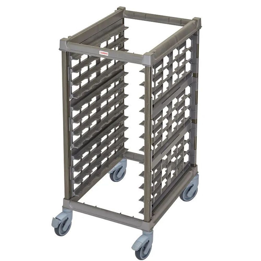 Cambro Camshelving Brushed Graphite Half Size Ultimate Sheet Pan Rack With 3 Inch Rail Spacing And Plastic Caster - Knockdown Unit, 33.37 X 25.44 X 48 Inch