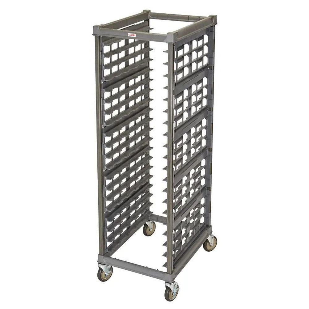 Cambro Camshelving Brushed Graphite Full Size Ultimate Sheet Pan Rack With 3 Inch Rail Spacing And Metal Caster, 32.06 X 25.5 X 71.88 Inch