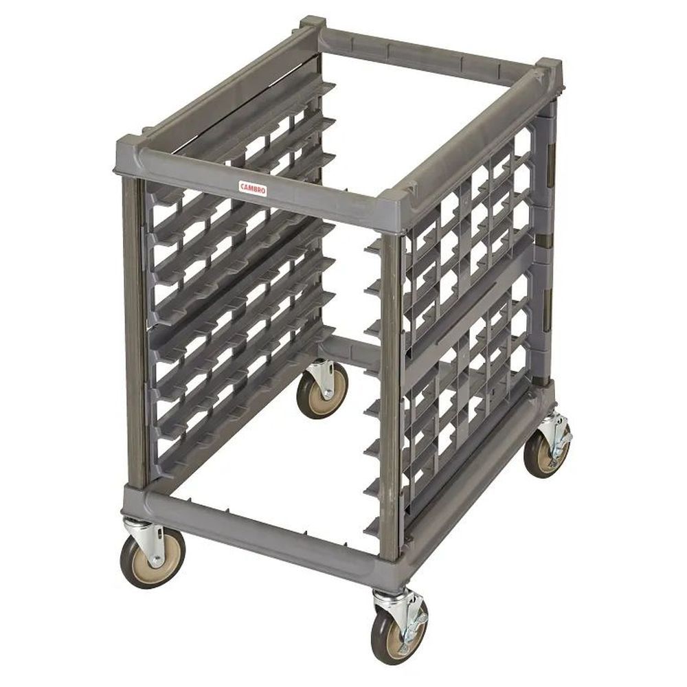 Cambro Camshelving Brushed Graphite Undercounter Ultimate Sheet Pan Rack With 3 Inch Rail Spacing And Metal Caster - Knockdown Unit, 30.87 X 23.25 X 31.50 Inch