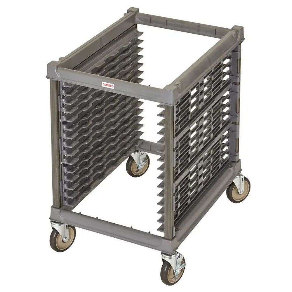 Cambro Camshelving Brushed Graphite Undercounter Ultimate Sheet Pan Rack With 1.5 Inch Rail Spacing And Metal Caster - Knockdown Unit, 30.87 X 23.25 X 31.50 Inch
