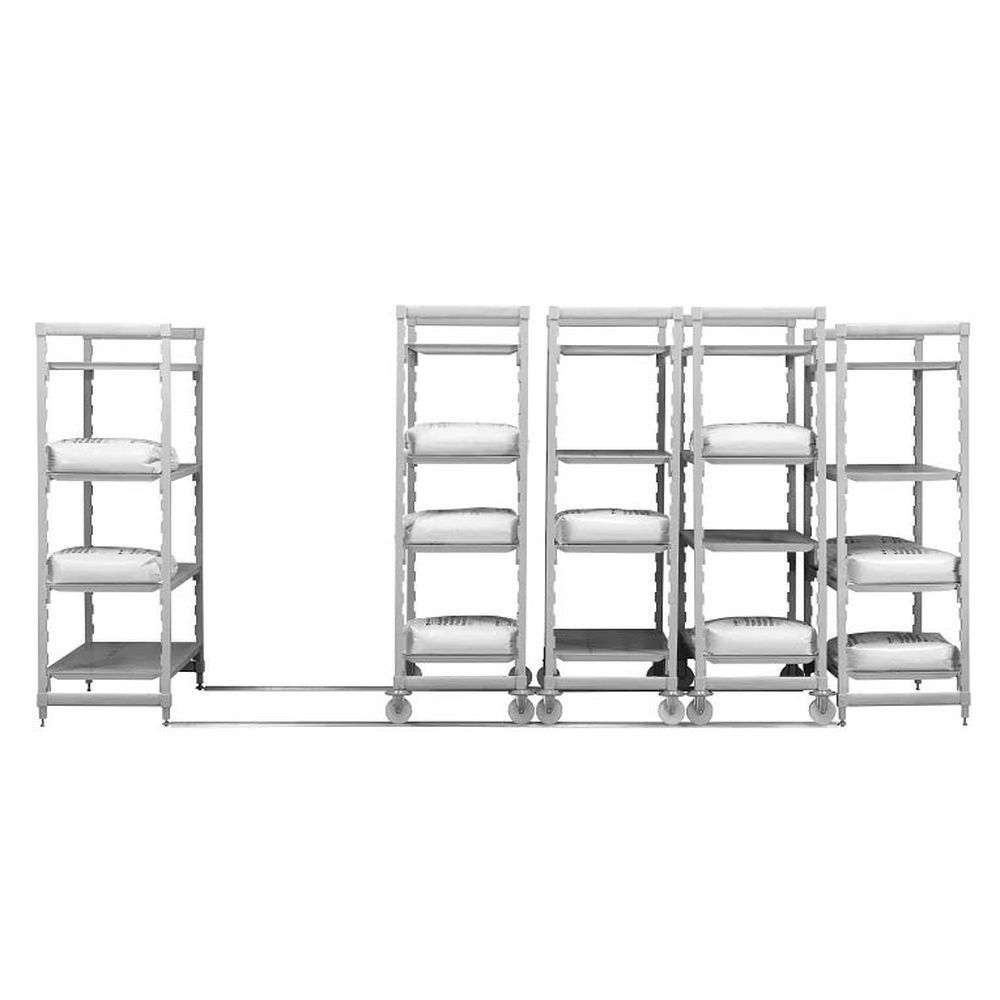 Cambro Camshelving Premium Speckled Gray 4 Vented Shelves High Density Mobile Unit, 21 X 36 X 67 Inch