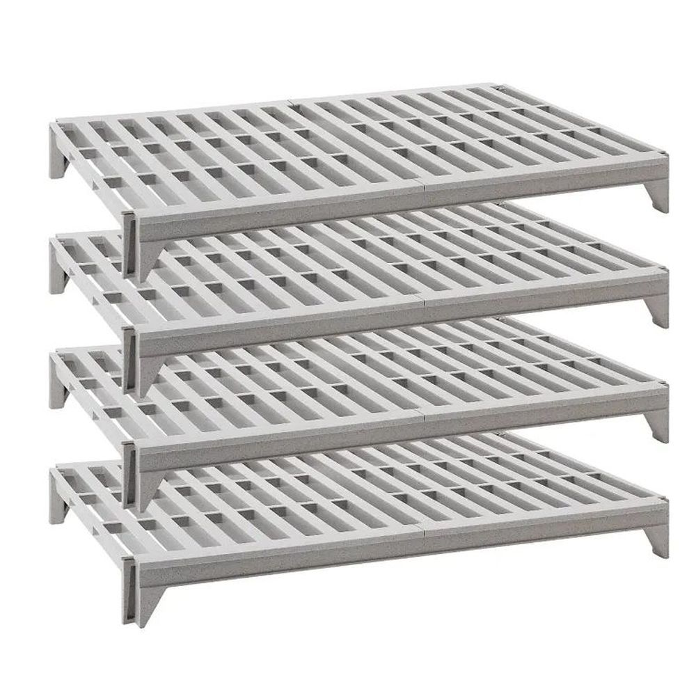 Cambro Camshelving Premium Speckled Gray Polypropylene 4 Vented Shelves Kit, 21 X 30 Inch