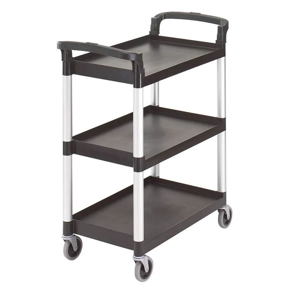 Cambro Black 300 Pound Kd Small Utility Cart With 4 Inch Swivel Caster And No Brake, 32 7/8 X 16 1/4 X 38 Inch