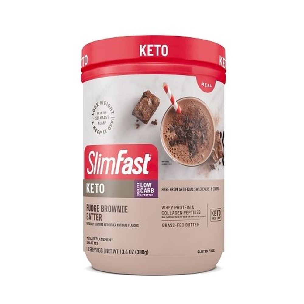 Slimfast Keto Fudge Brownie Batter Meal Replacement Shake Mix, 2 Pound