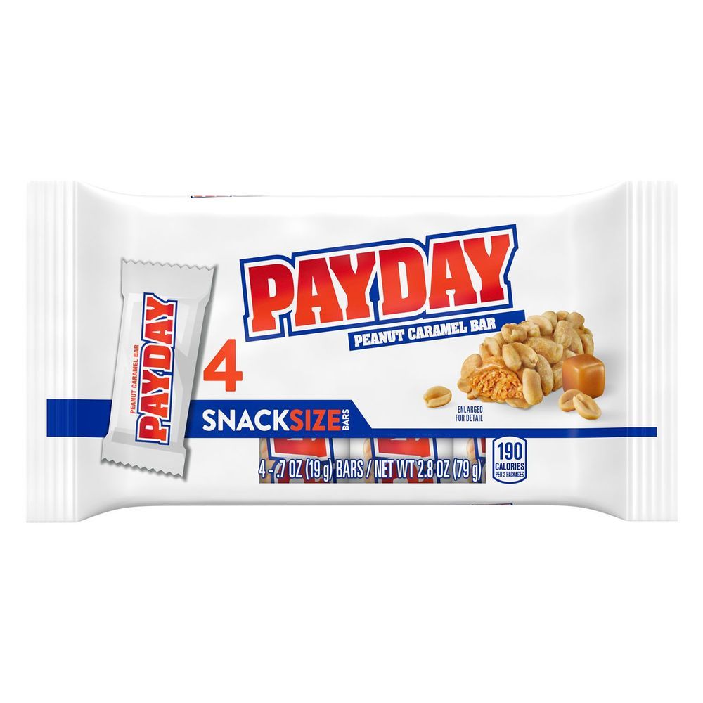 Payday Peanut Caramel Snack Size Candy Bar, 2.8 Ounce -- 24 Per Case