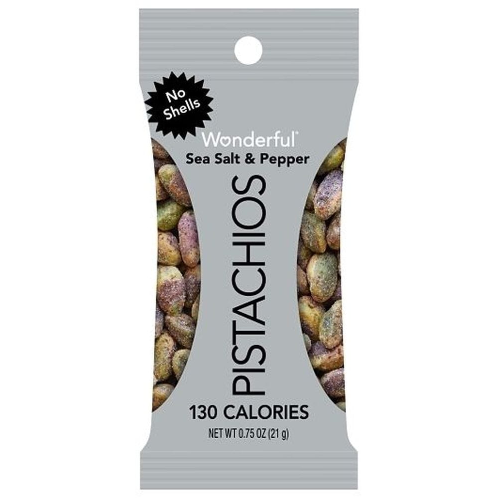 Wonderful Pistachios No Shell Sea Salt And Pepper Pistachios, 0.75 Ounce -- 96 Per Case