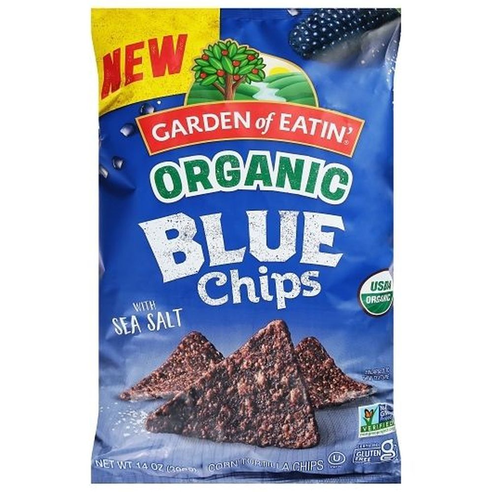 Garden Of Eatin' Organic Salted Blue Corn Tortilla Chips, 14 Ounce -- 12 Per Case
