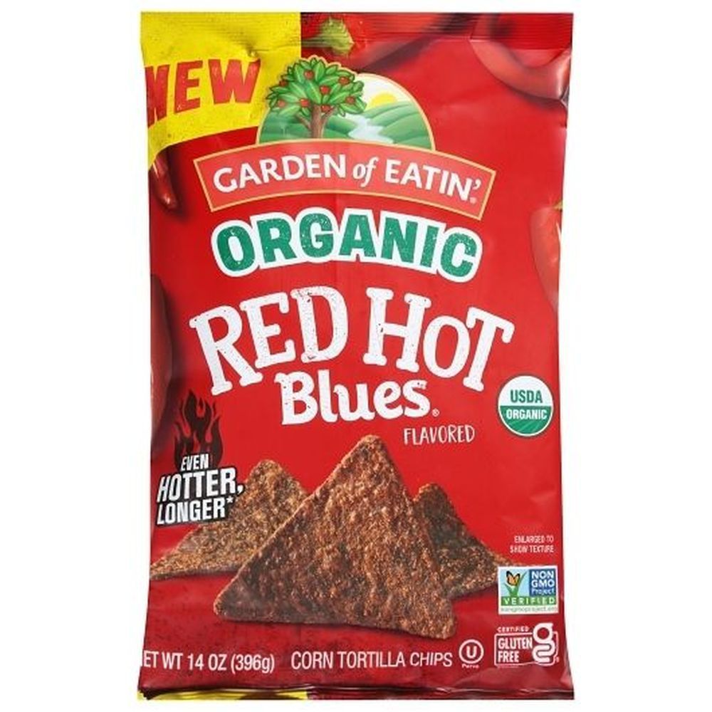 Garden Of Eatin' Organic Red Hot Blues Corn Tortilla Chips, 14 Ounce -- 12 Per Case