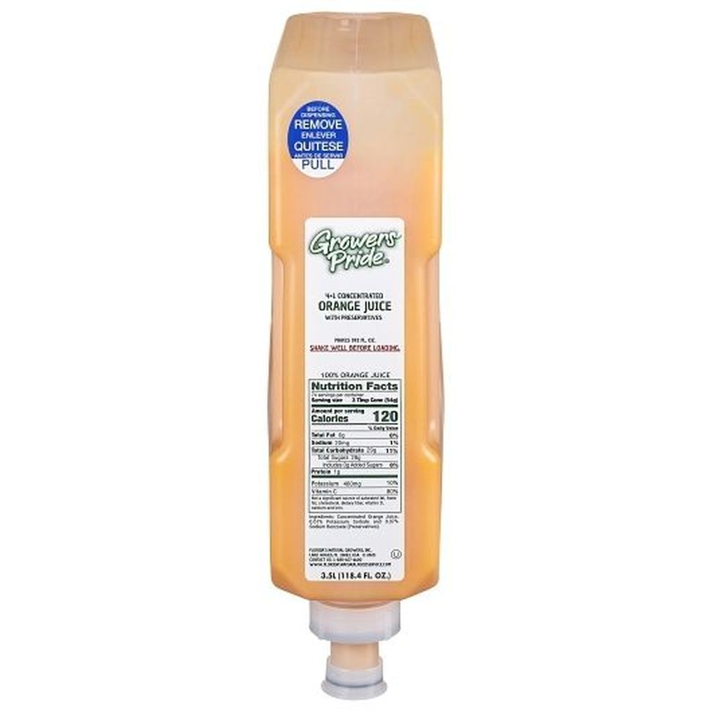 Growers Pride 100 Percent Orange Juice, 3.5 Liter -- 3 Per Case
