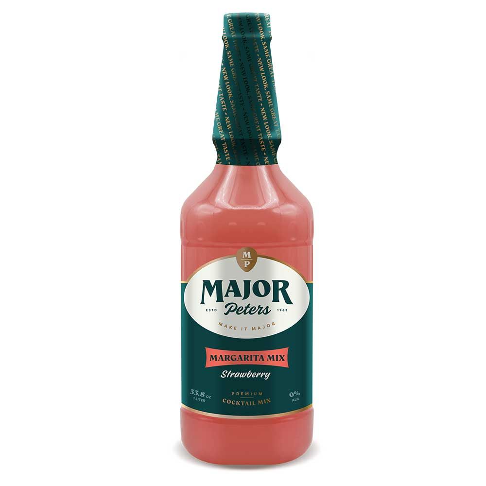 Major Peters' Strawberry Margarita Mix, 33.8 Ounce -- 12 Per Case