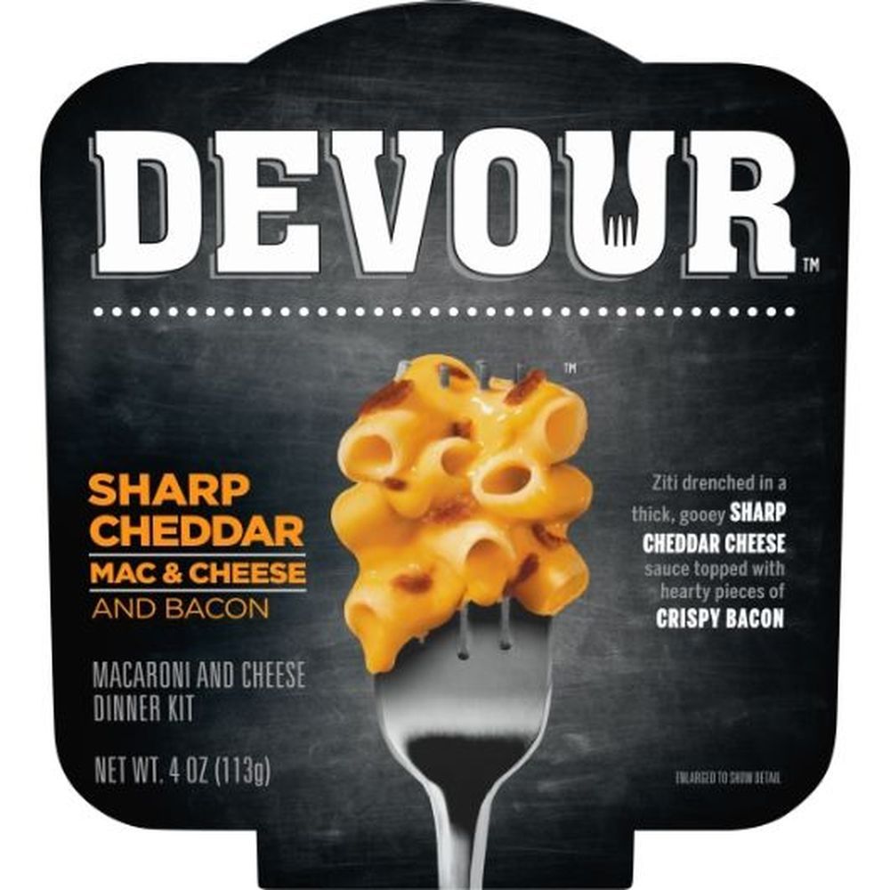 Devour Sharp Cheddar Mac N Cheese With Bacon, 4 Ounce -- 6 Per Case