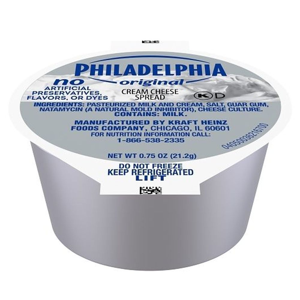 Philadelphia Original Cream Cheese Spread, Cup, 3/4 Ounce -- 100 Per Case