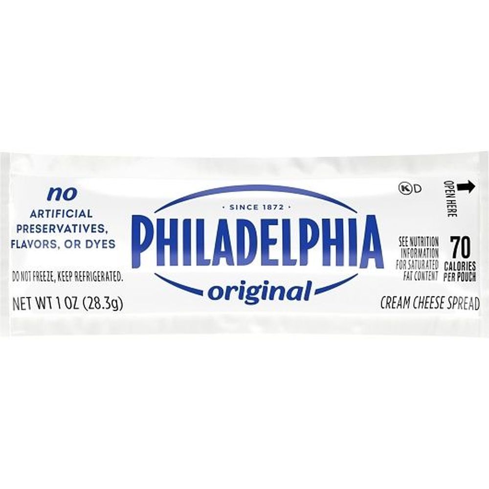 Philadelphia Original Cream Cheese Spread, Pouch, 1 Ounce -- 100 Per Case