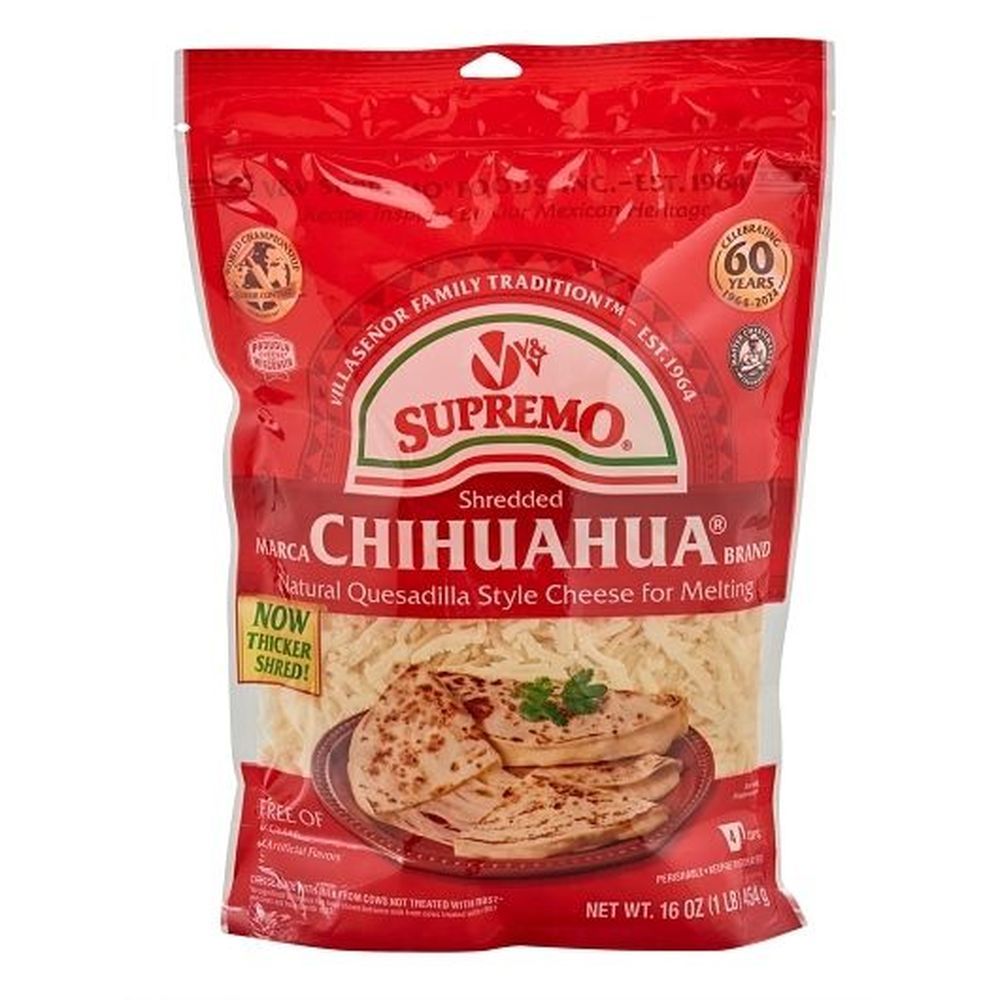 V&v Supremo Shredded Mexican Style Queso Chihuahua Cheese, 1 Pound -- 10 Per Case