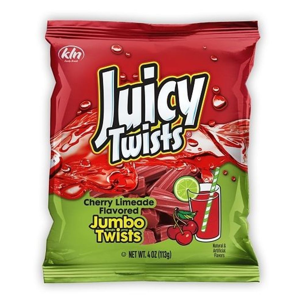 Juicy Twists Cherry Limeade Flavored Jumbo Twists , 4 Ounce -- 12 Per Case