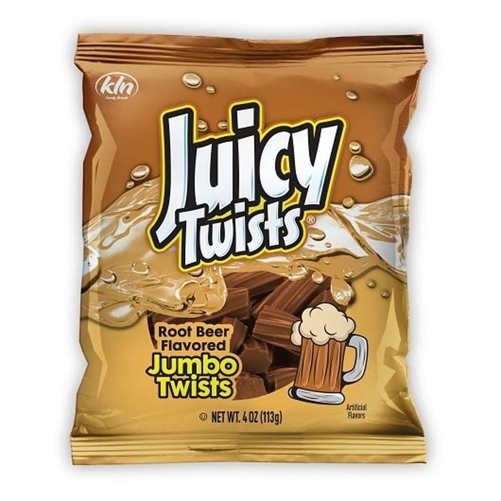 Juicy Twists Root Beer Flavored Jumbo Twists, 4 Ounce -- 12 Per Case