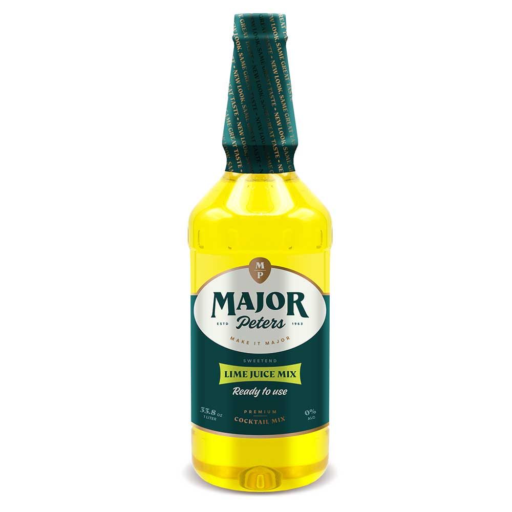 Major Peters' Imported Lime Juice Plastic, 1 Liter -- 6 Per Case