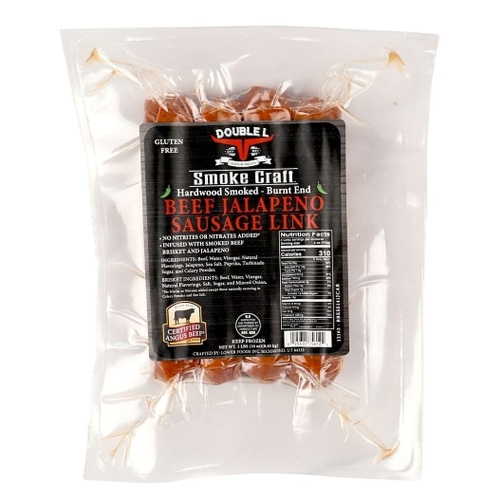 Certified Angus Beef Hardwood Smoked Burnt End Beef Jalapeno Sausage Link, 1 Pound -- 12 Per Case