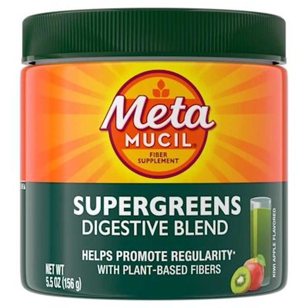 Metamucil Kiwi Apple Flavor Supergreens Digestive Blend Powder, 5.5 Ounce -- 12 Per Case