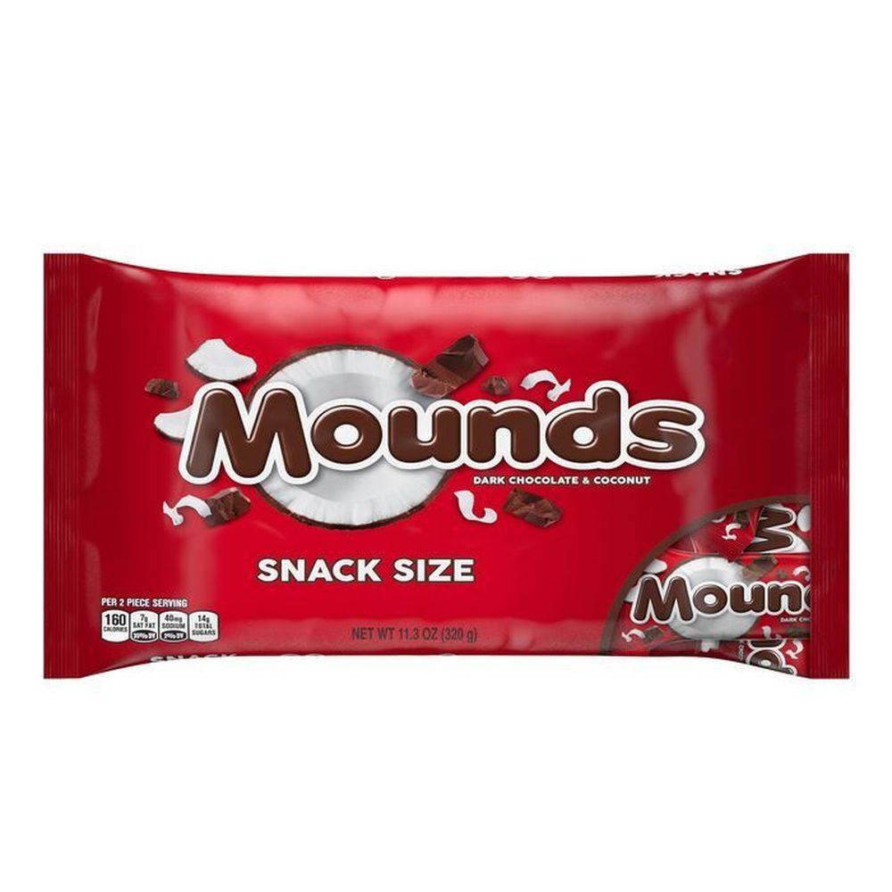 Mounds Dark Chocolate And Coconut Snack Size Candy Bar - Laydown Bag, 11.3 Ounce -- 12 Per Case