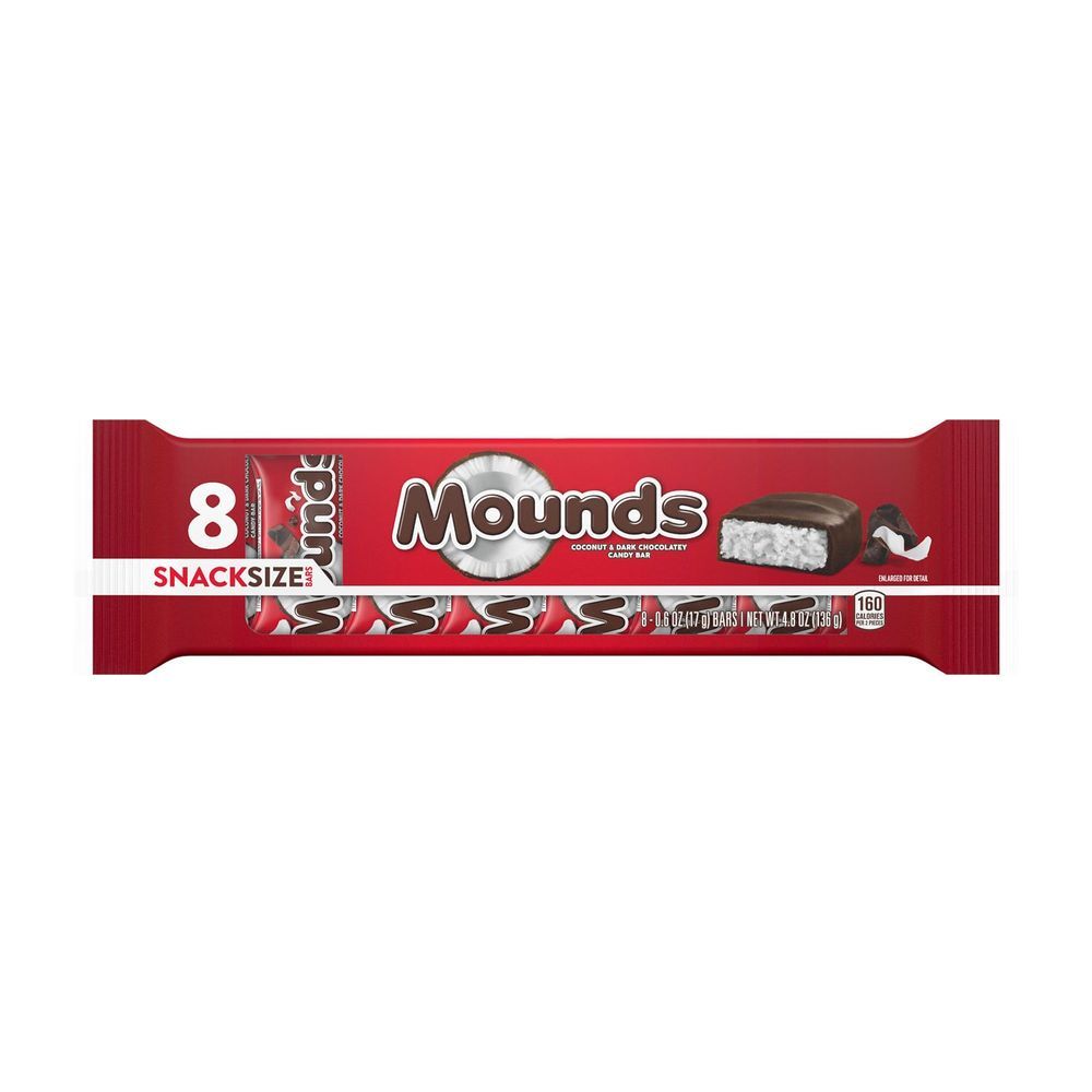 Mounds Coconut And Dark Chocolatey Snack Size Candy Bar, 4.8 Ounce -- 24 Per Case