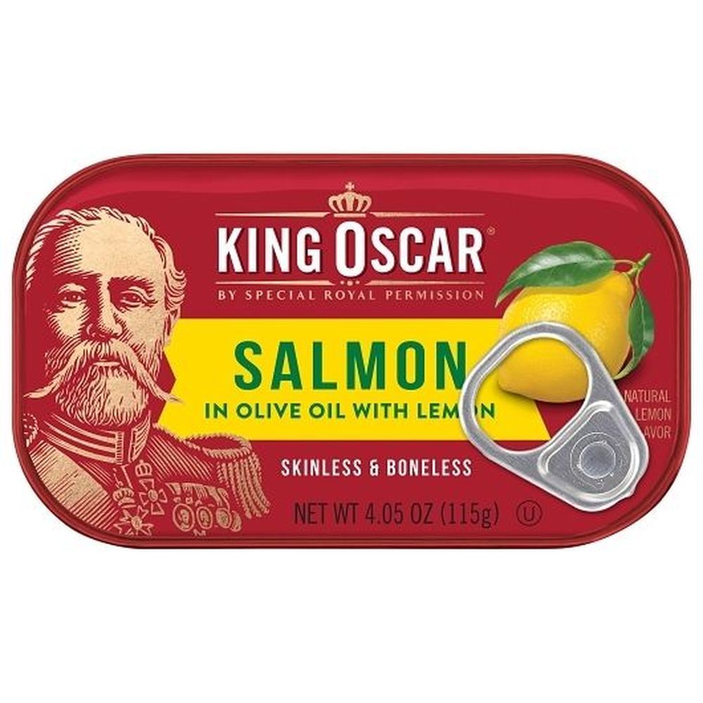 King Oscar Skinless Boneless Salmon In Extra Virgin Olive Oil With Lemon, 4.05 Ounce -- 12 Per Case