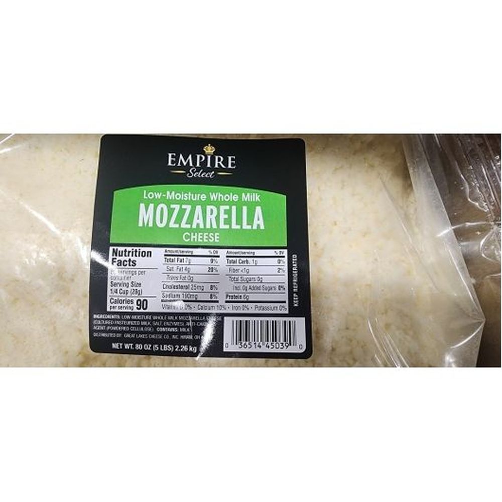 Pep's Pizza Low Moisture Whole Milk Mozzarella Cheese, 4 Count