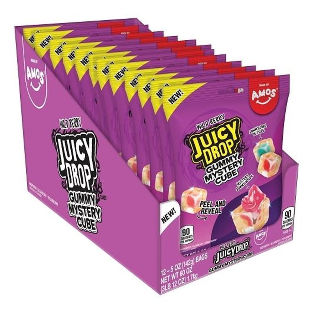 Juicy Drop Wild Berry Gummy Mystery Cube, 5 Ounce Bag -- 12 Per Case