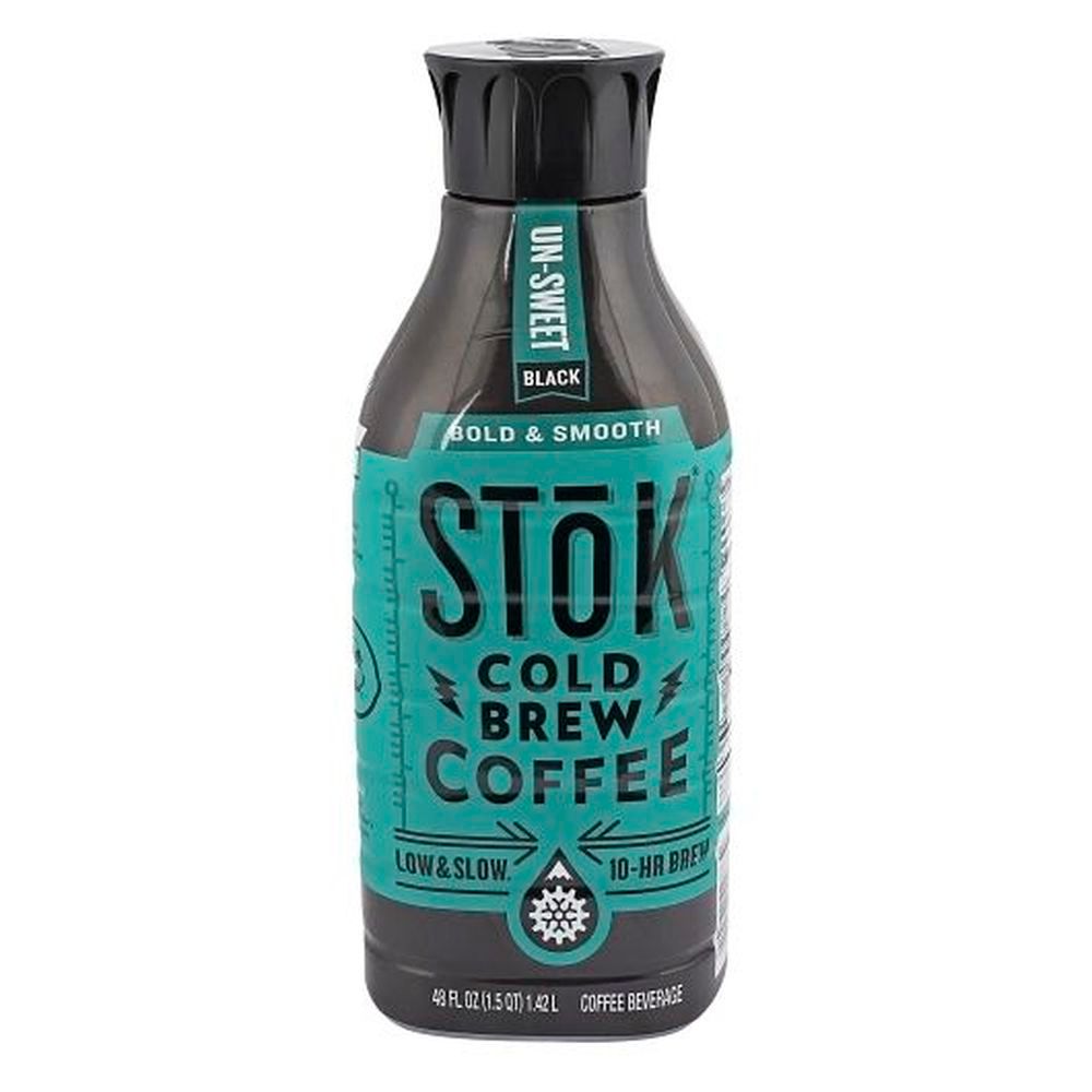 Stok Cold Brew Unsweetened Black Coffee, 48 Ounce -- 6 Per Case