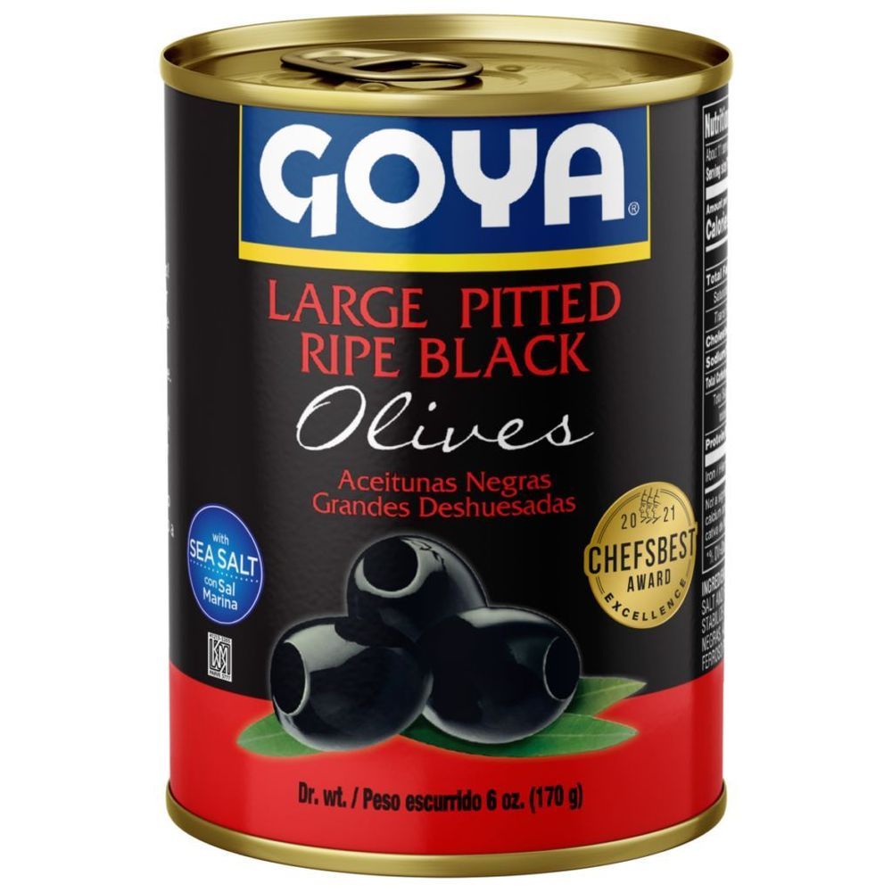 Goya Large Pitted Ripe Black Olives, 6 Ounce -- 24 Per Case