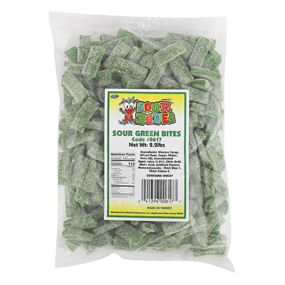 Sour Dudes Green Sour Bites, 2.2 Pound -- 12 Per Case