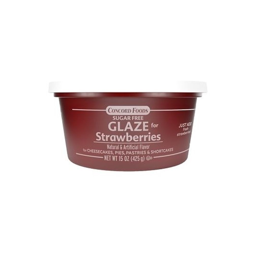 Concord Foods Sugar Free Strawberry Glaze, 15 Ounce Tub -- 12 Per Case