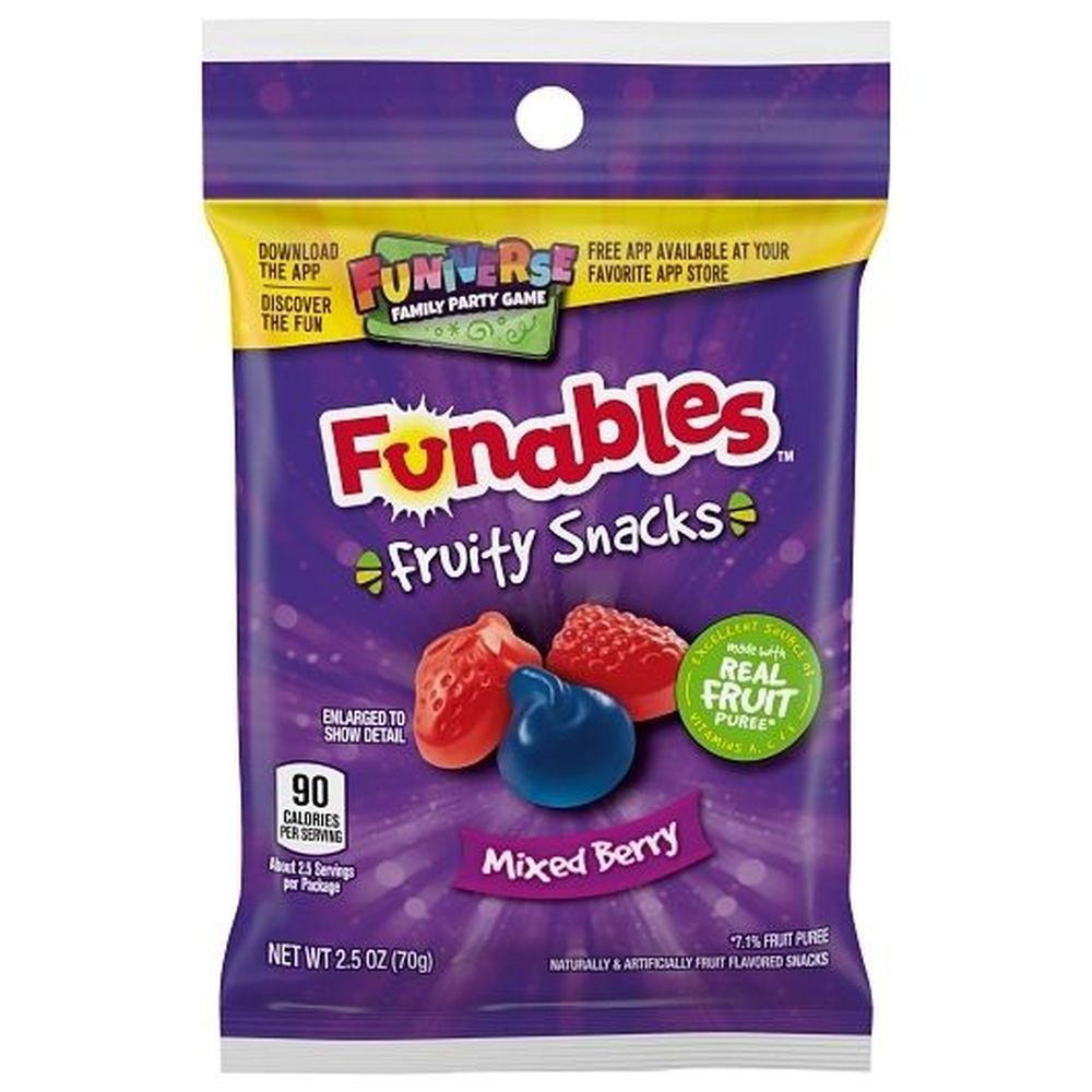 Fruity Snacks Funables Mixed Berry Fruit Snacks, 2.5 Ounce -- 48 Per Case