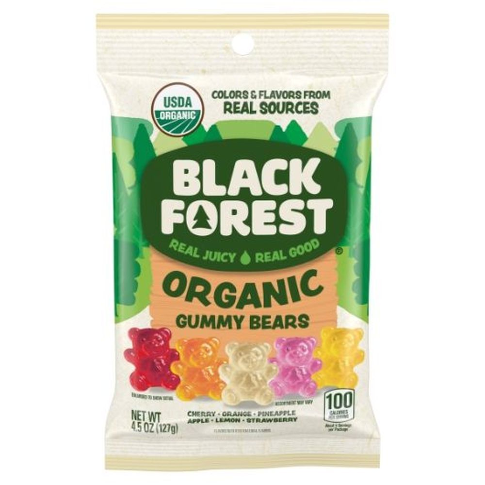Black Forest Organic Gummy Bears - Peg Bag, 4.5 Ounce -- 12 Per Case