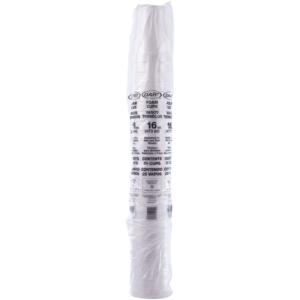 J Cup White Eps Insulated Foam Cup, 16 Ounce Capacity -- 1000 Per Case
