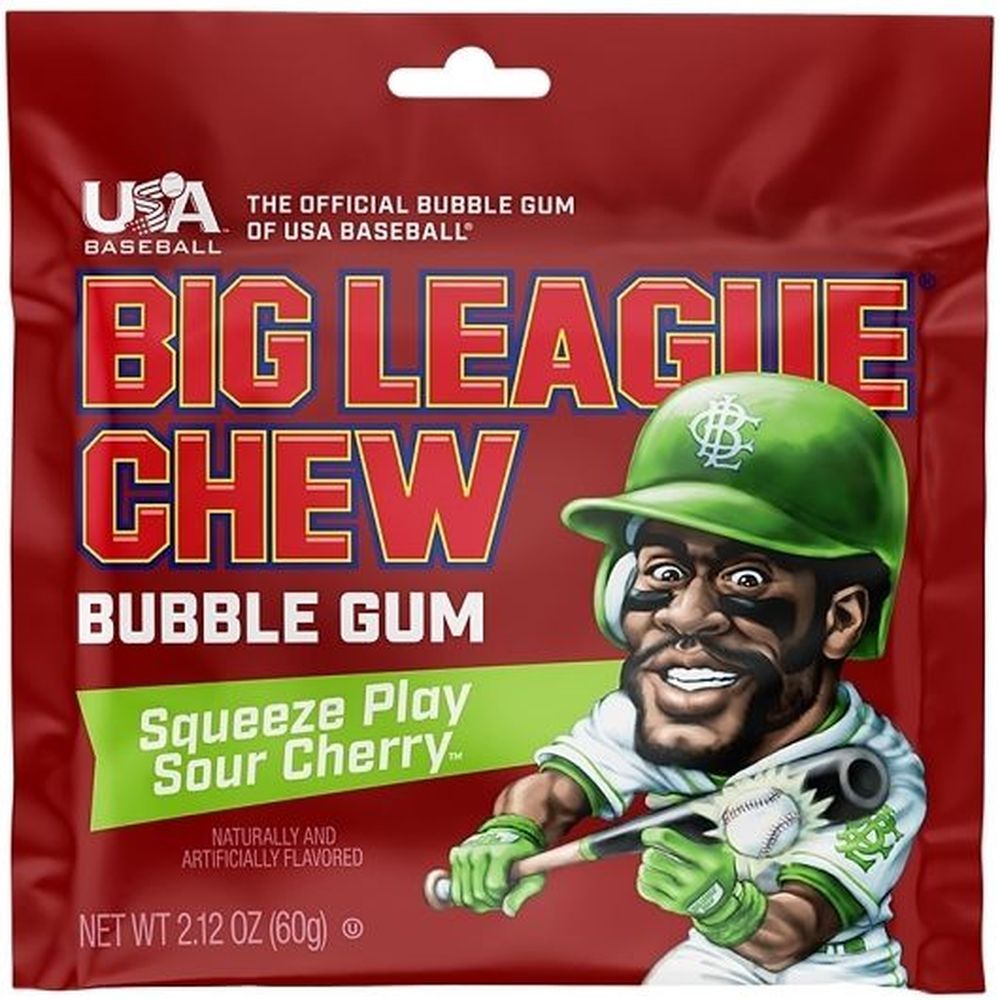 Big League Chew Sour Cherry Gum, 2.12 Ounce -- 108 Per Case