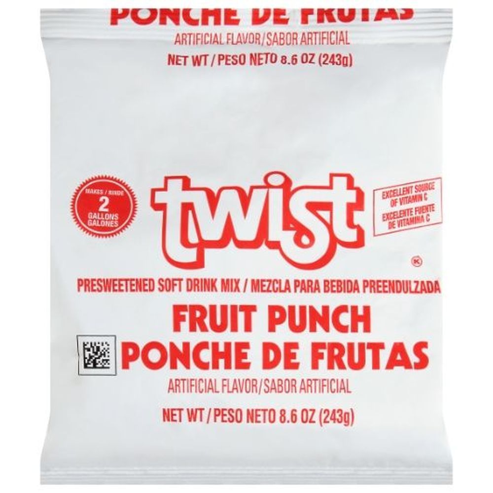 Twist Fruit Punch Soft Drink Mix, 8.6 Ounce -- 12 Per Case