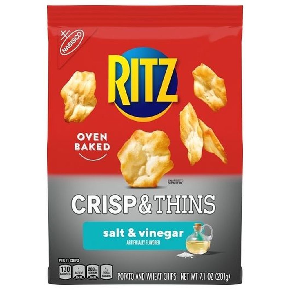 Ritz Crisp N Thin Salt And Vinegar Crackers, 7.1 Ounce -- 6 Per Case