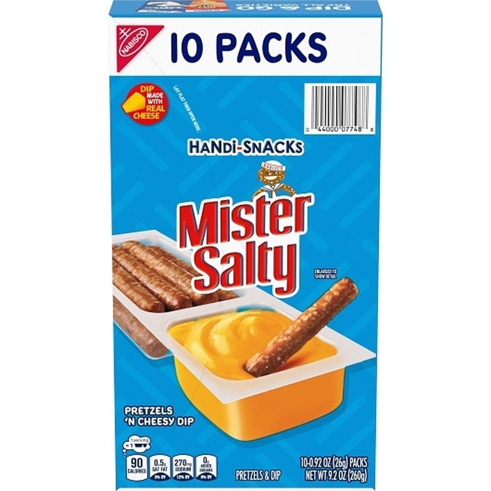 Handi-snacks Mister Salty Pretzels With Cheese Dip, 0.92 Ounce -- 40 Per Case