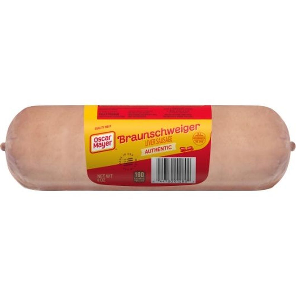 Oscar Mayer Braunschweiger Liver Sausage, Meat, 8 Ounce -- 12 Per Case