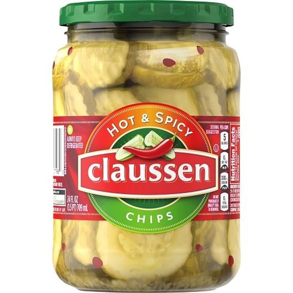 Claussen Hot And Spicy Chips Pickle, 24 Fluid Ounce -- 12 Per Case